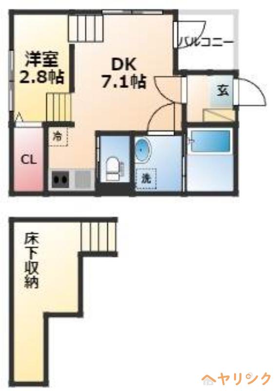 エトワール大曽根(1DK/1階)の間取り写真
