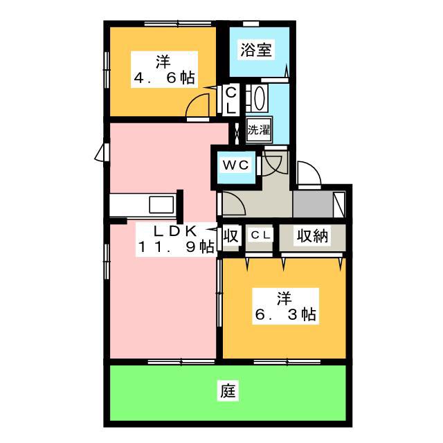 カラコレス桜台(2LDK/1階)の間取り写真