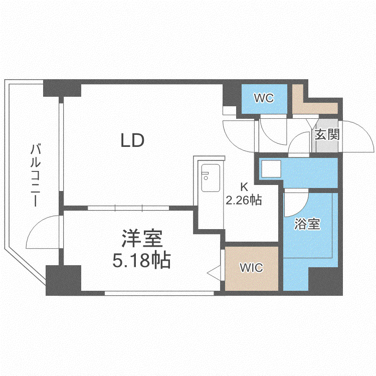 アークネスト円山(1LDK/7階)の間取り写真