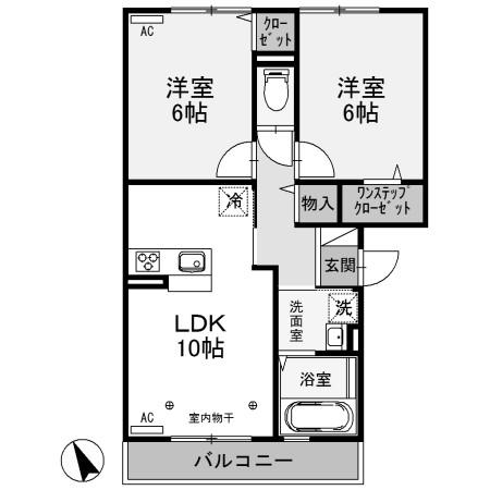 エステイトZEN C(2LDK/2階)の間取り写真