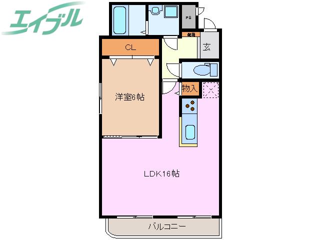 フレンドリーI(1LDK/3階)の間取り写真
