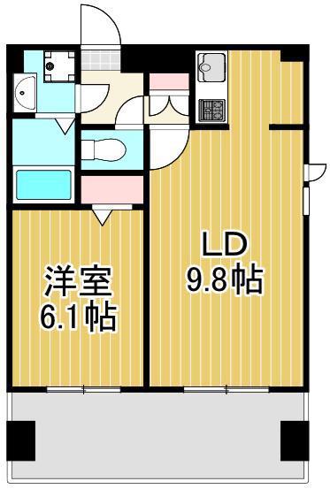 アーバハイツ六町環七北通(1LDK/5階)の間取り写真
