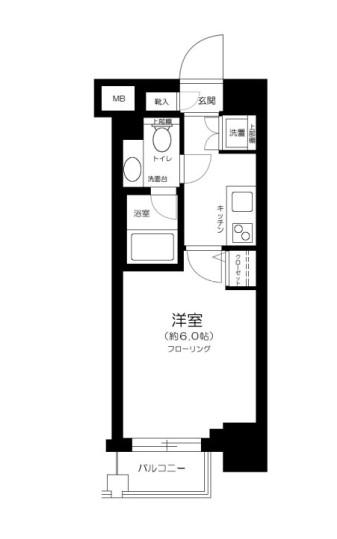 ブライズ東雪谷アジールコート(1K/2階)の間取り写真