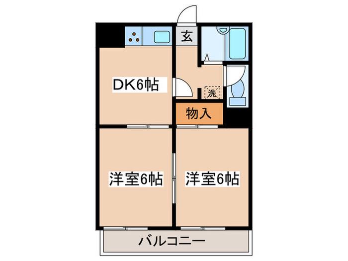サン・ヒル5(2DK/3階)の間取り写真