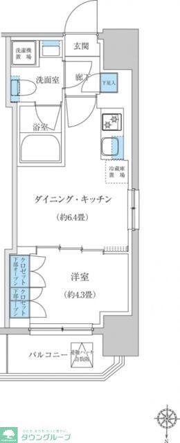 レジディア蒲田プレイス(1DK/7階)の間取り写真