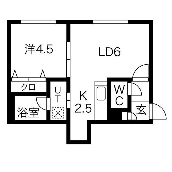 フォーユー美園A(1LDK/2階)の間取り写真