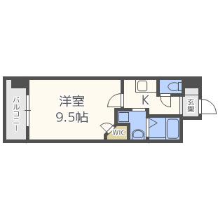 心理的瑕疵有クラウンハイム北心斎橋フラワーコート(1K/6階)の間取り写真
