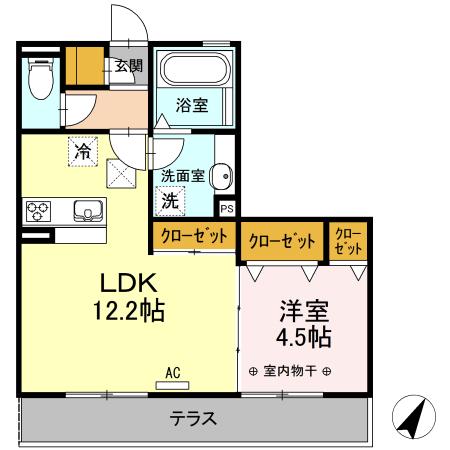 フェリーチェ(1LDK/1階)の間取り写真