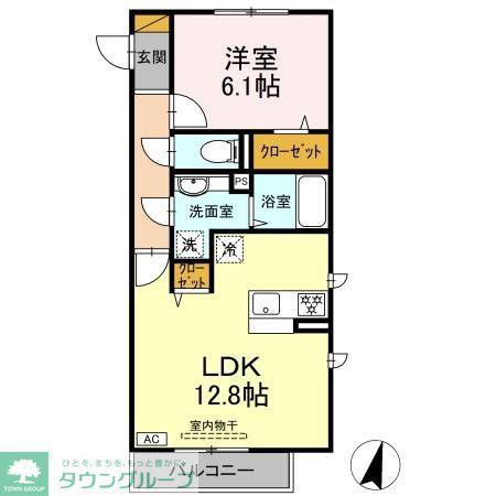 クレアI(1LDK/3階)の間取り写真