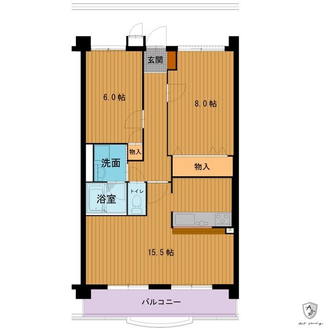 ハートフルマンション ウイル(2LDK/5階)の間取り写真