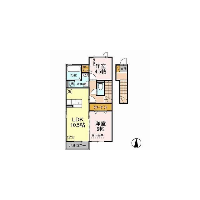 MAISON DE 府中(2LDK/2階)の間取り写真