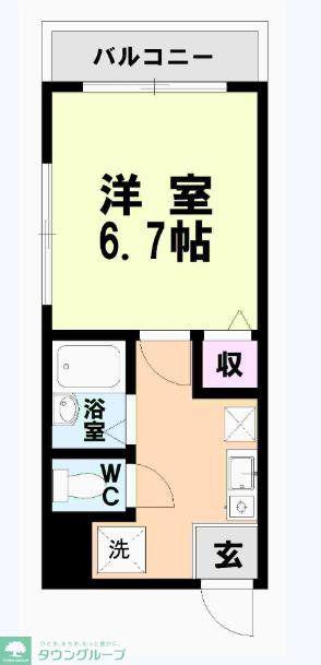 ラ・ベレッツァ浄水通(1K/9階)の間取り写真