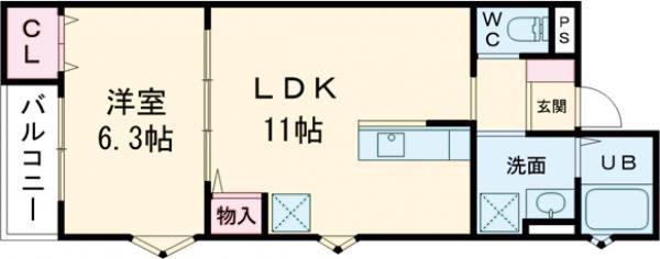 ISOLA M(1LDK/3階)の間取り写真