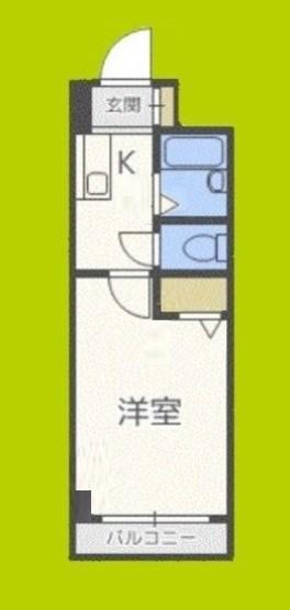 ノルデンハイム淡路(1K/2階)の間取り写真
