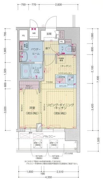 プレリス阿波座BLOOM(1LDK/12階)の間取り写真