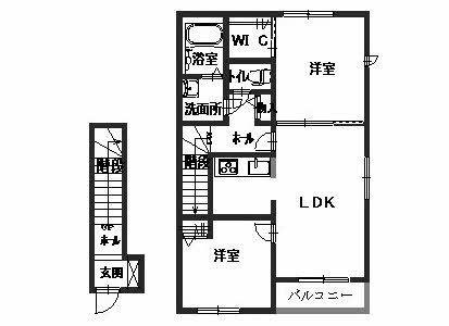 シャーメゾンセイビ(2LDK/2階)の間取り写真