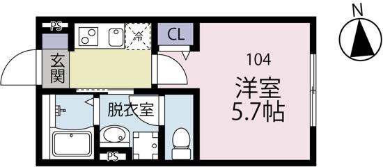 京急大師線 鈴木町駅 徒歩15分 2階建 築1年(1K/1階)の間取り写真