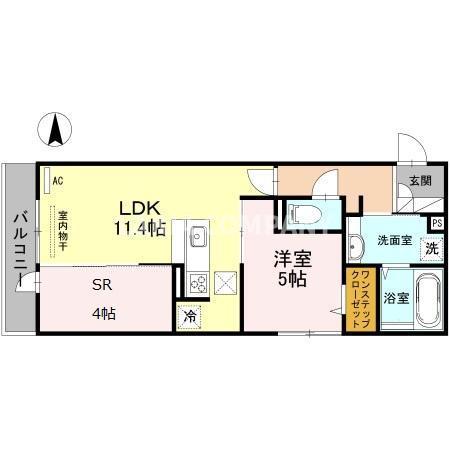 クラッセ長居(1SLDK/2階)の間取り写真