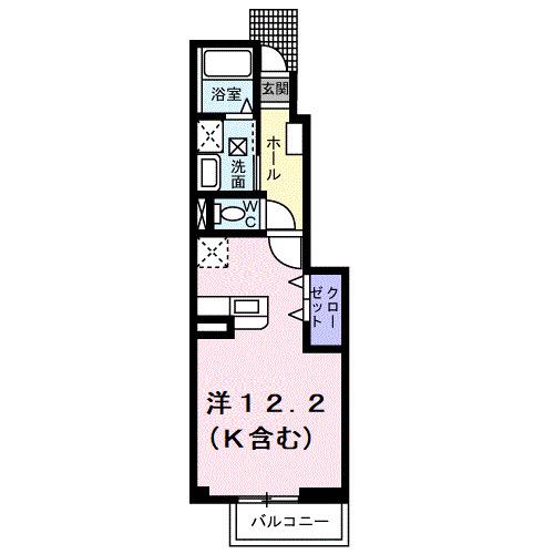 アドレス皆実(ワンルーム/1階)の間取り写真