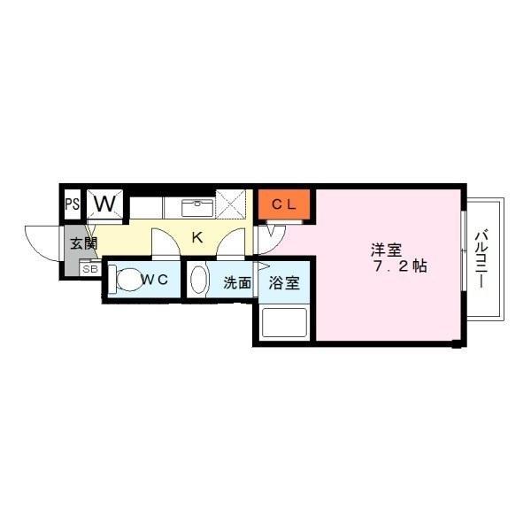シダーコンフォール弐番館(1K/1階)の間取り写真