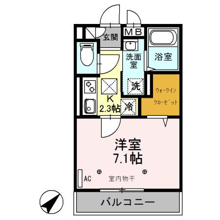 JR高崎線 桶川駅 徒歩8分 3階建 築9年(1K/3階)の間取り写真