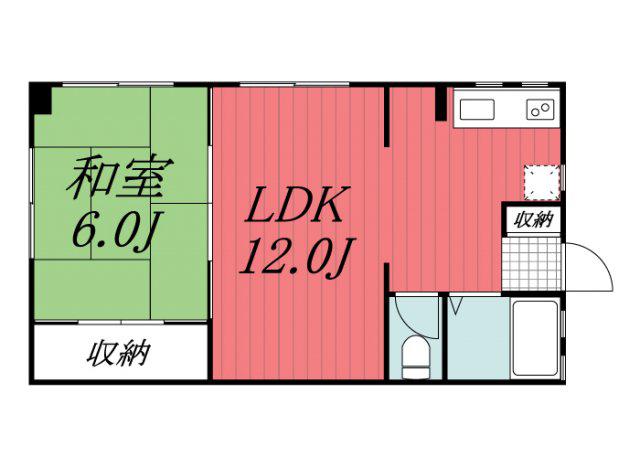 川島ビル(1LDK/3階)の間取り写真