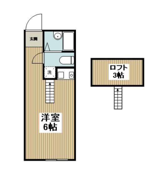 淵野辺ヒルズ(ワンルーム/1階)の間取り写真