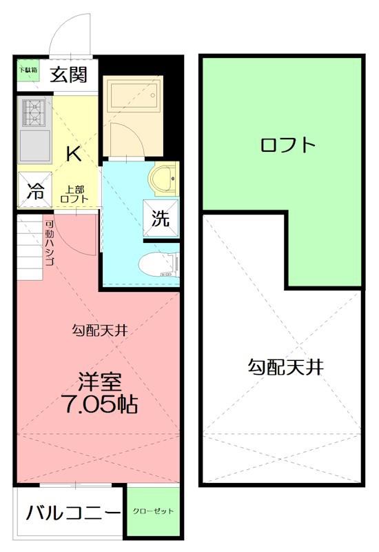 ARUKA 014(1K/2階)の間取り写真