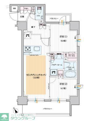 パレステージ聖蹟桜ヶ丘II(2LDK/7階)の間取り写真