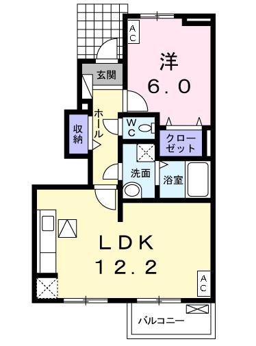 マイ フェリースII(1LDK/1階)の間取り写真