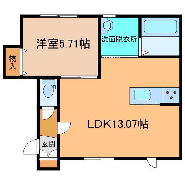 ORCHID(1LDK/2階)の間取り写真
