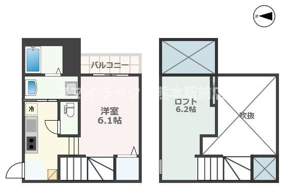 T.A水前寺5丁目(1K/1階)の間取り写真