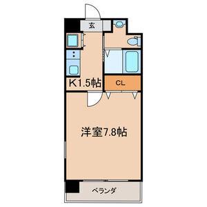 SANBOX大浦(1K/3階)の間取り写真