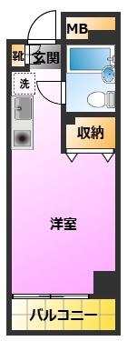 ダイホーステージ武蔵小杉(ワンルーム/7階)の間取り写真