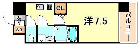 セオリー神戸グルーブ(1K/6階)の間取り写真