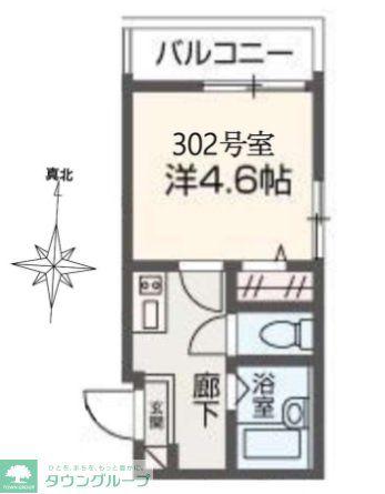 メルディア二和西4丁目(1K/3階)の間取り写真