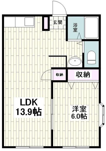 シャルム中村(1LDK/2階)の間取り写真