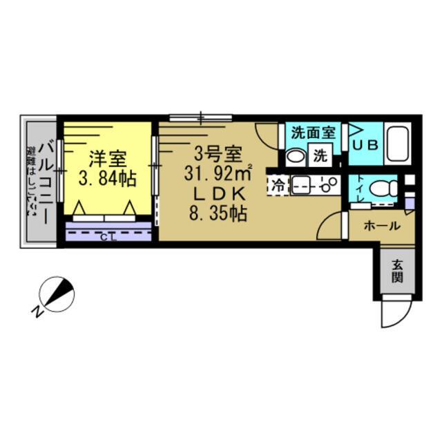 RIZE柏たなかII(1LDK/1階)の間取り写真