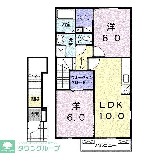 シュティル・ブリーゼB(2LDK/2階)の間取り写真