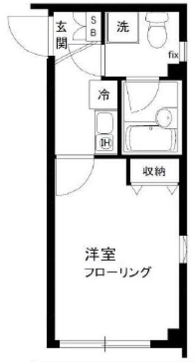 タウンコート(1K/2階)の間取り写真