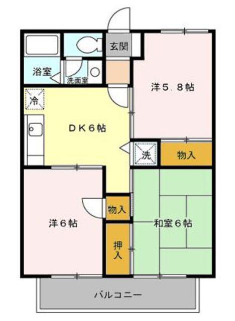 エスポワールA(3DK/1階)の間取り写真