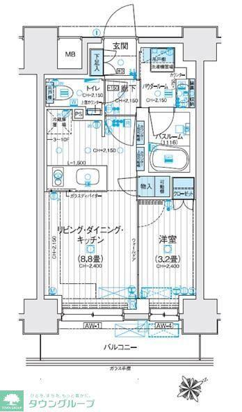 デュオステージ海老名II(1LDK/11階)の間取り写真