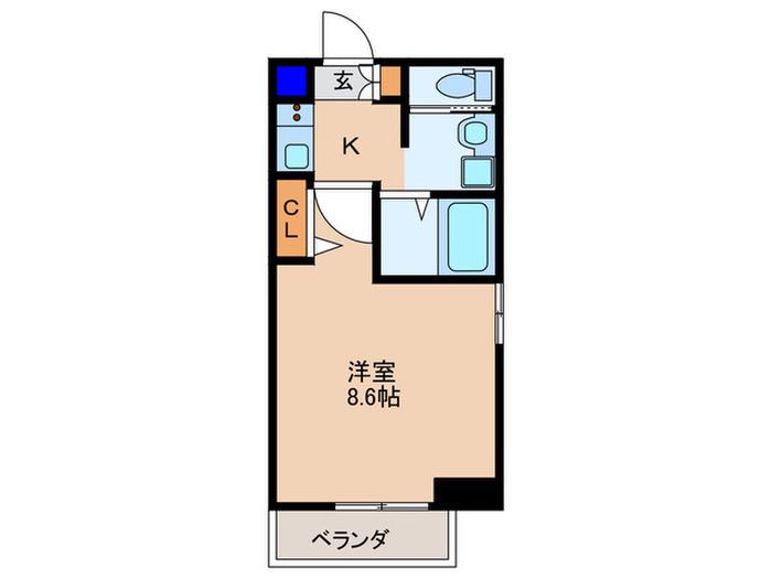 ビガーポリス300同心II(1K/3階)の間取り写真