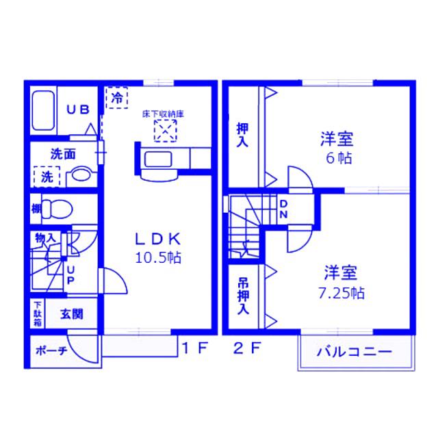 カーサ・アンジェロ(2LDK/1階)の間取り写真