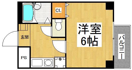 ドムス白鷺(1K/2階)の間取り写真