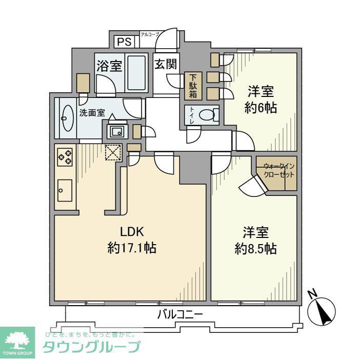 エアレジデンス新浦安タワーイースト(2LDK/21階)の間取り写真