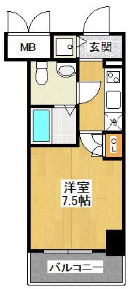 エス・キュート尼崎2(1K/5階)の間取り写真