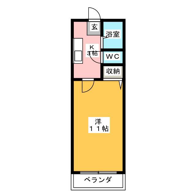 L・海老塚(1K/2階)の間取り写真