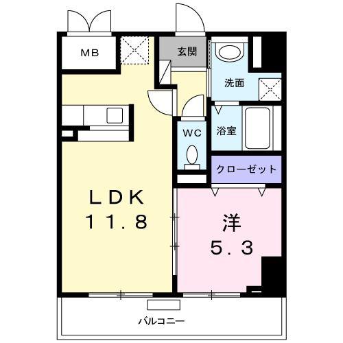 アビタ ヴァン(1LDK/8階)の間取り写真