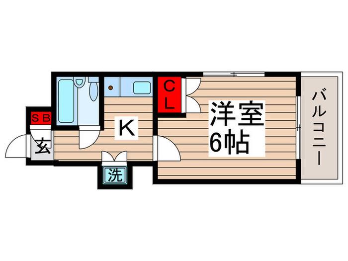 西葛西ロイヤルマンション(1K/2階)の間取り写真